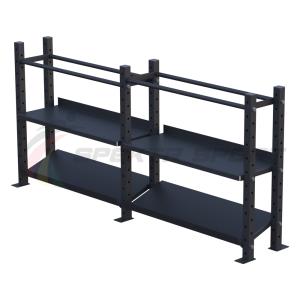 Купить Модульный стеллаж для гантелей, гирь и медболов 2580х430х1200 (2 секции) в Советске 