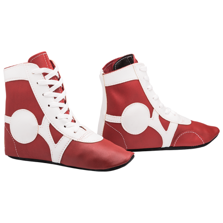 Купить Обувь для самбо SM-0102, кожа, красный Rusco в Советске 